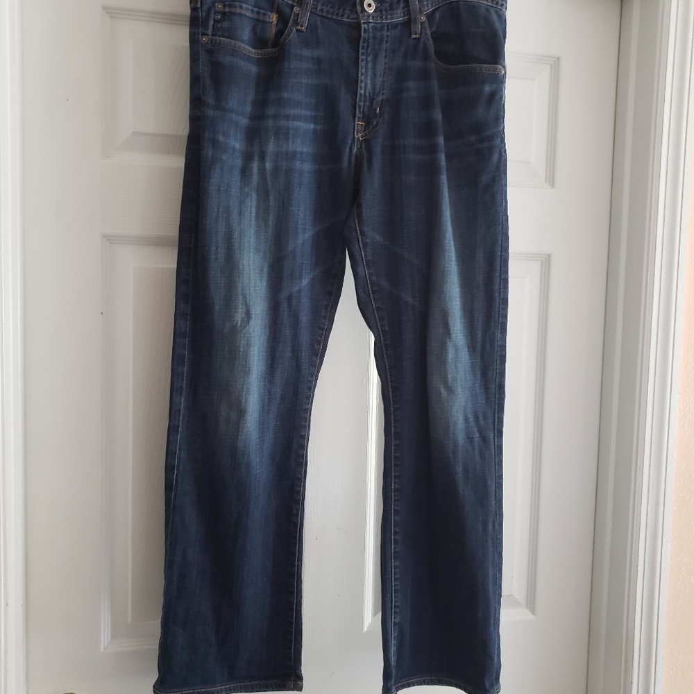 AG Adriano Goldschmied Men's Straight Jeans - Dark Blue Wash